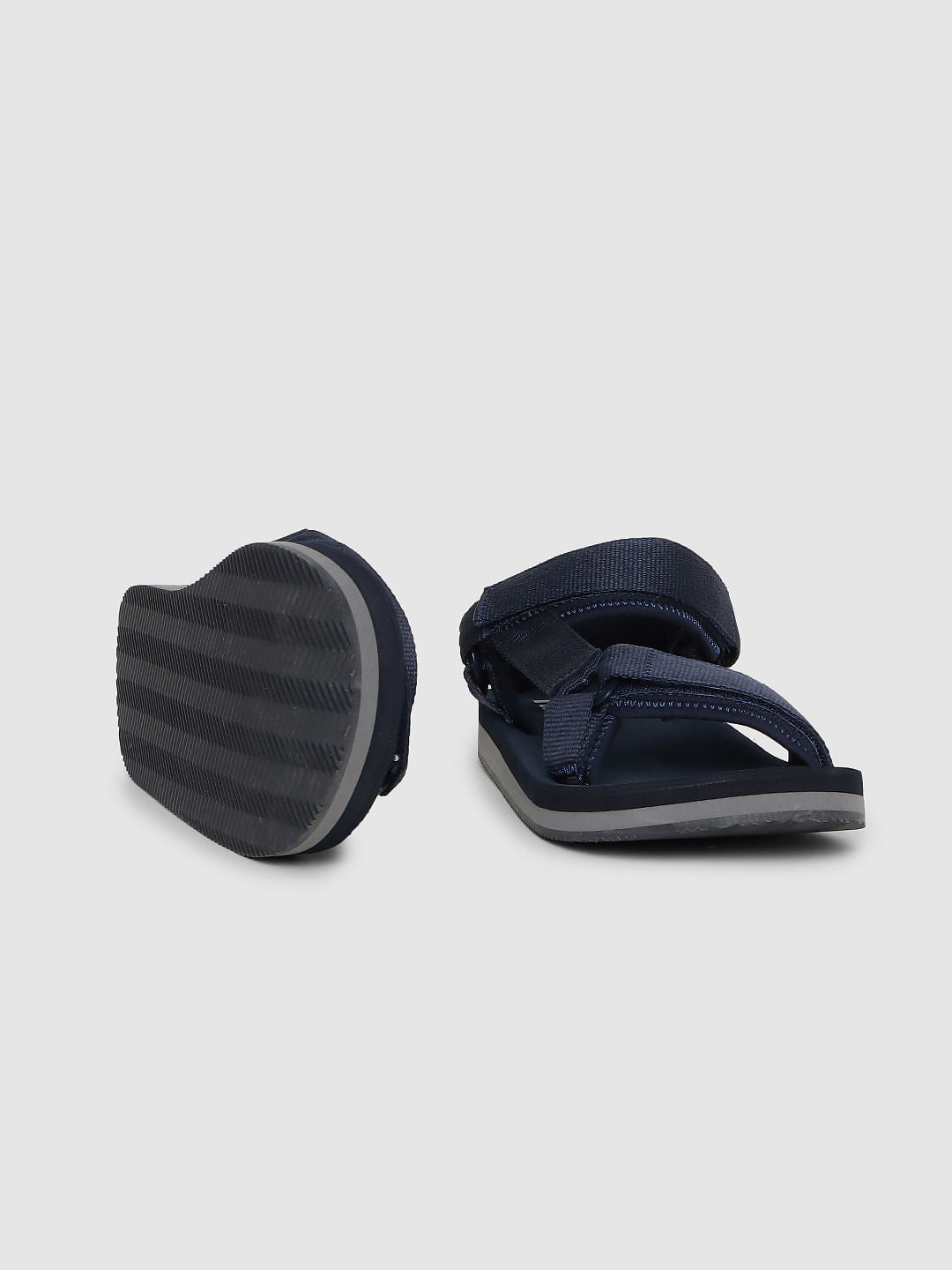 Blue Logo Print Sandals