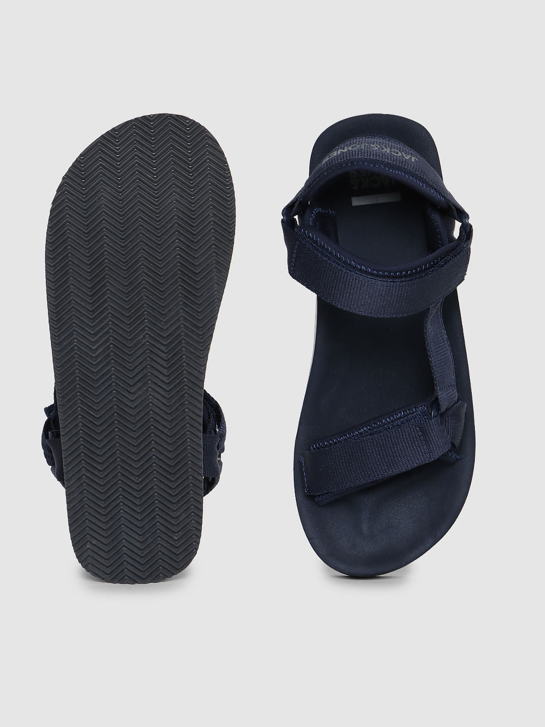 Blue Logo Print Sandals