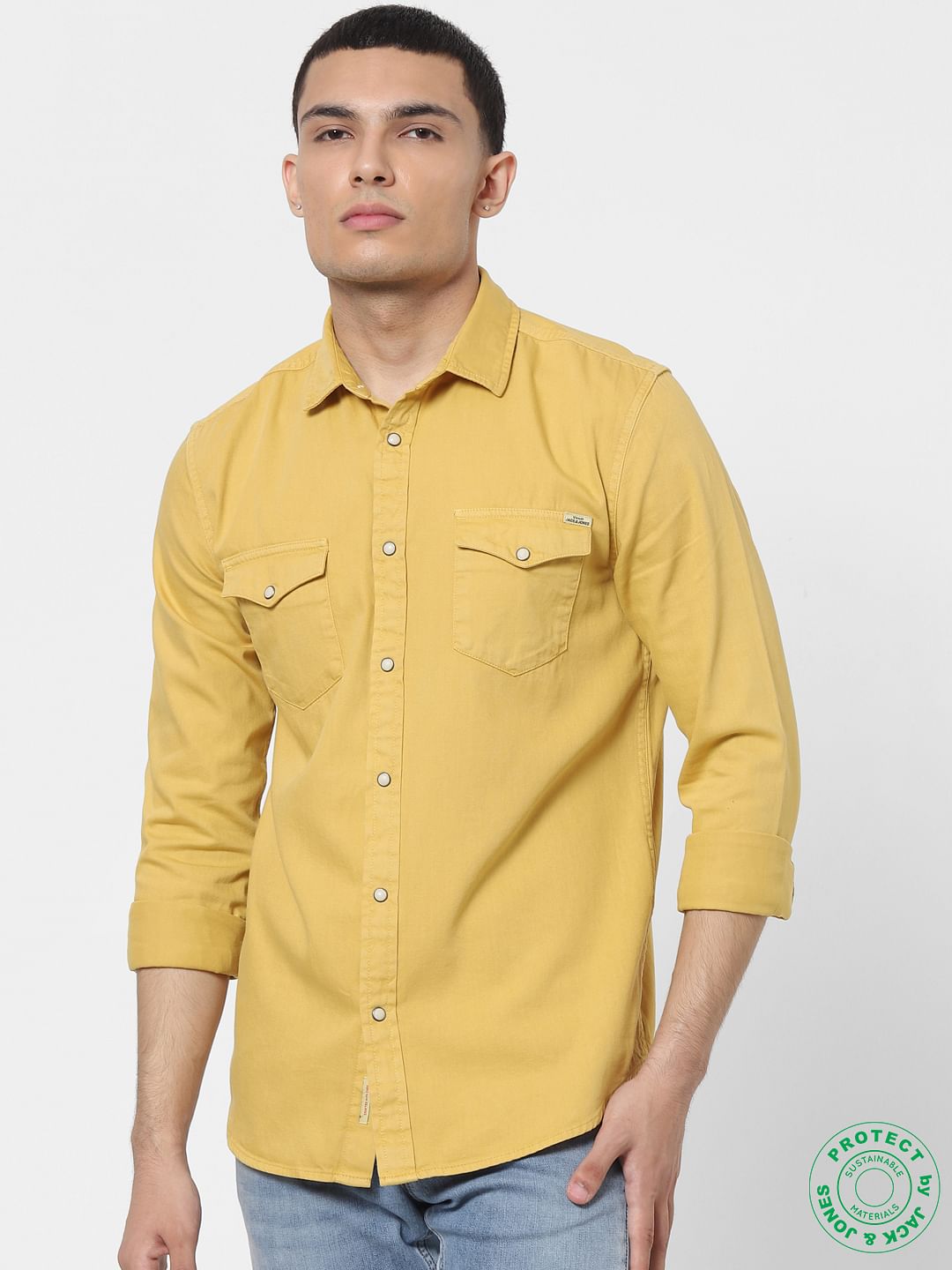 Yellow Full Sleeves Shirt - S
