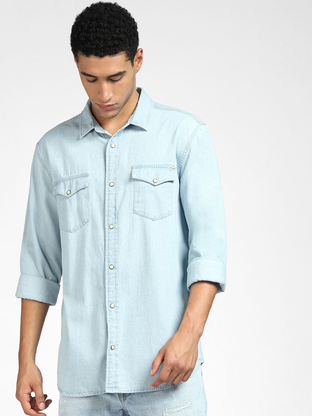Light Blue Denim Full Sleeves Shirt