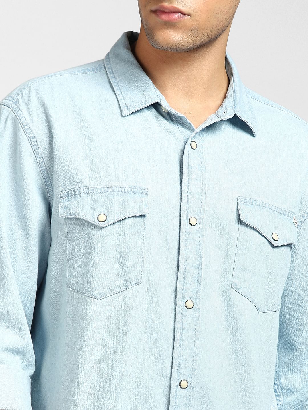 Light Blue Denim Full Sleeves Shirt
