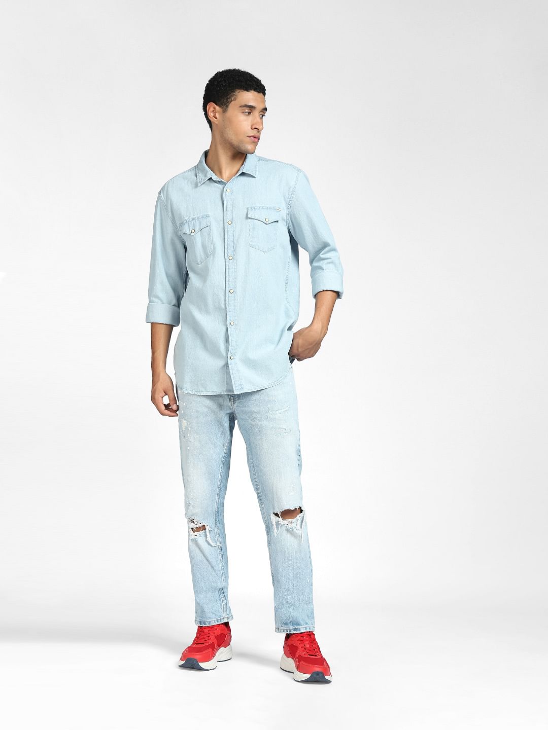 Light Blue Denim Full Sleeves Shirt