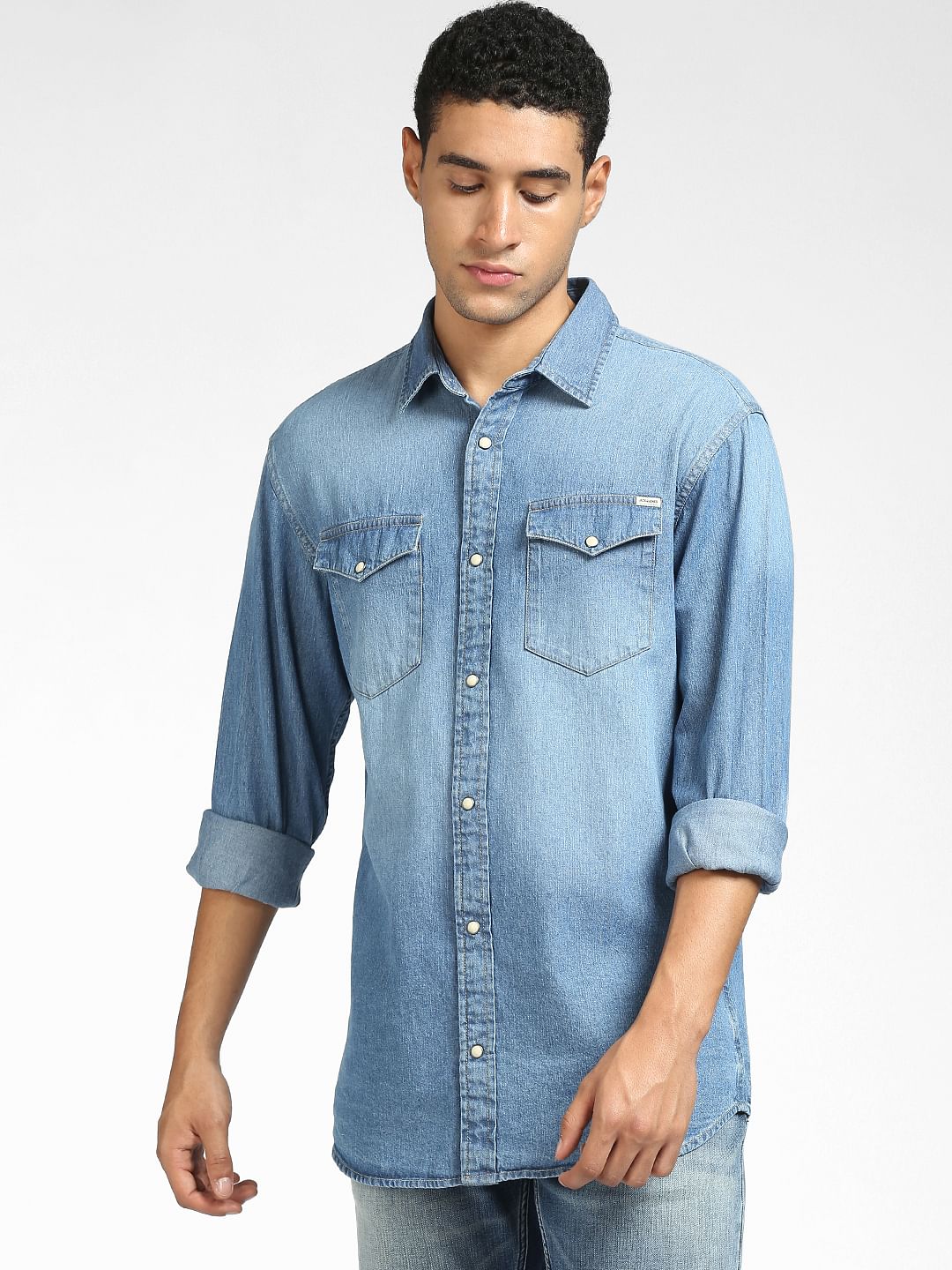 Light Blue Denim Full Sleeves Shirt