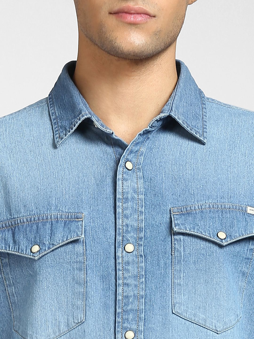 Light Blue Denim Full Sleeves Shirt