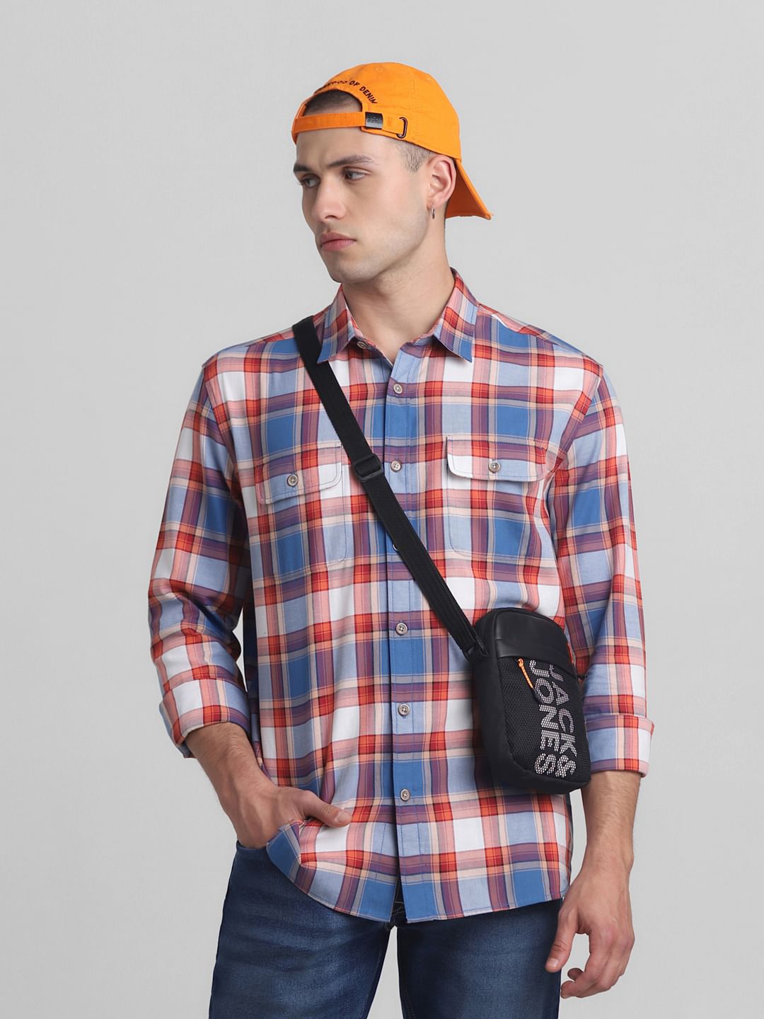 Blue Check Print Full Sleeves Shirt