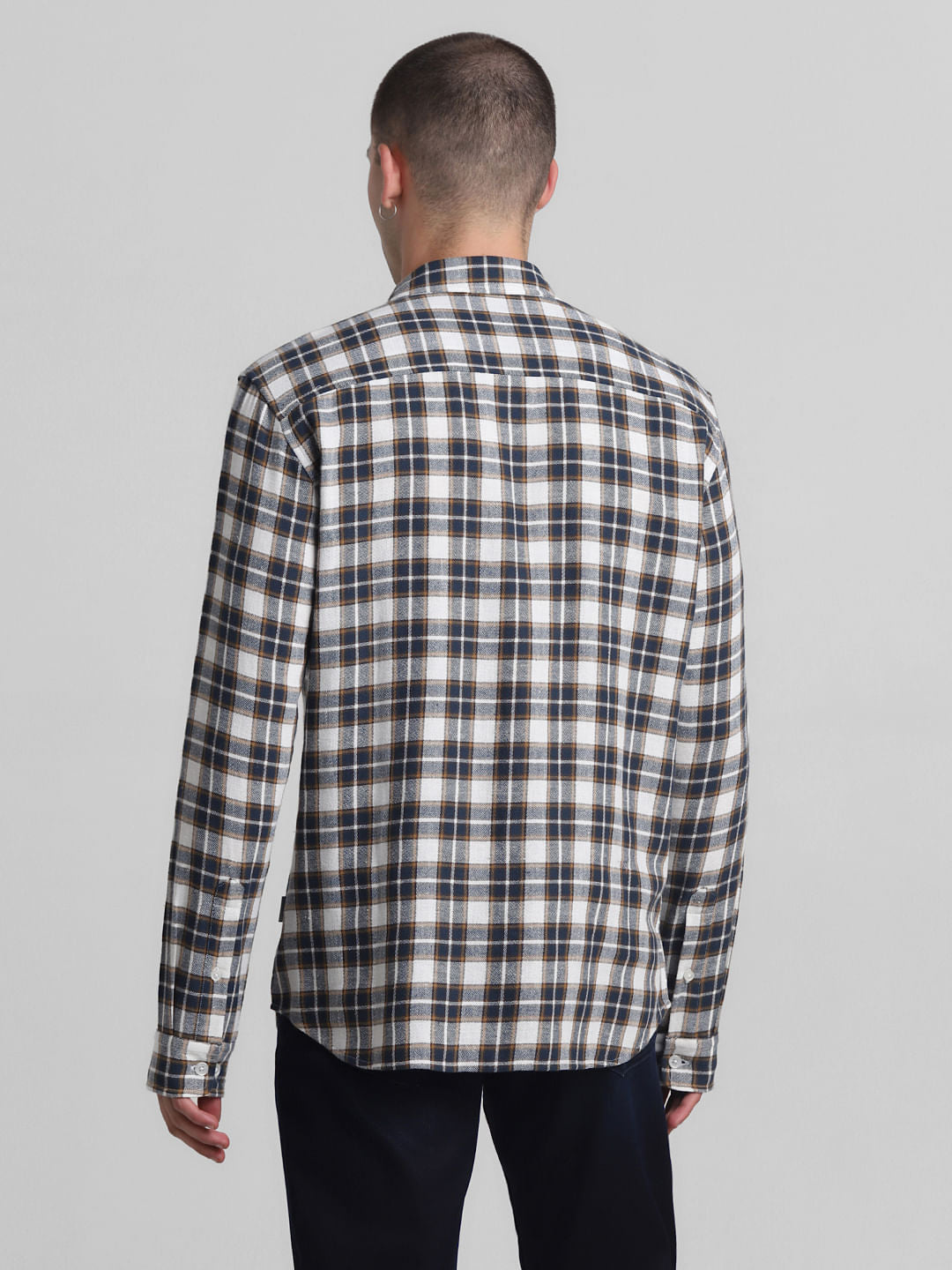 White Check Full Sleeves Shirt