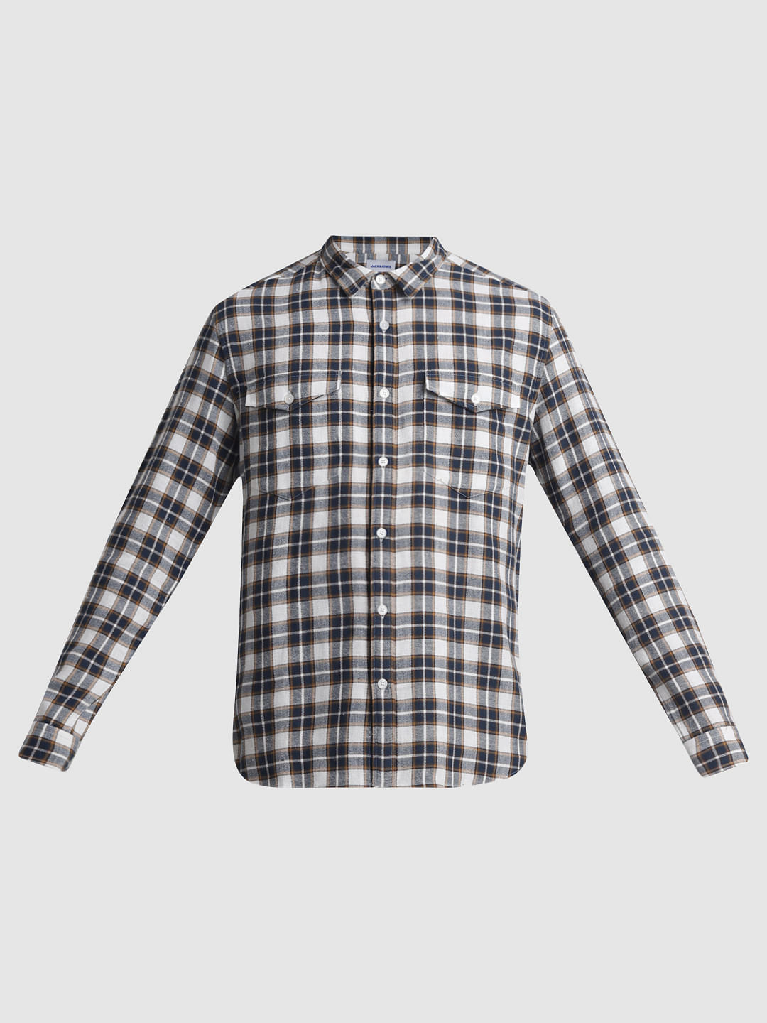 White Check Full Sleeves Shirt