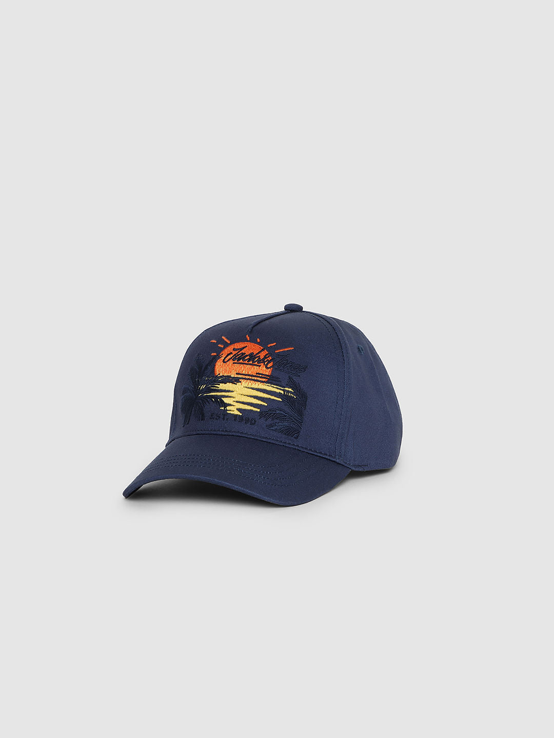 Blue Logo Print Baseball Cap