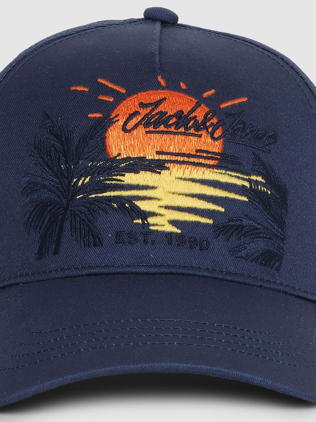 Blue Logo Print Baseball Cap