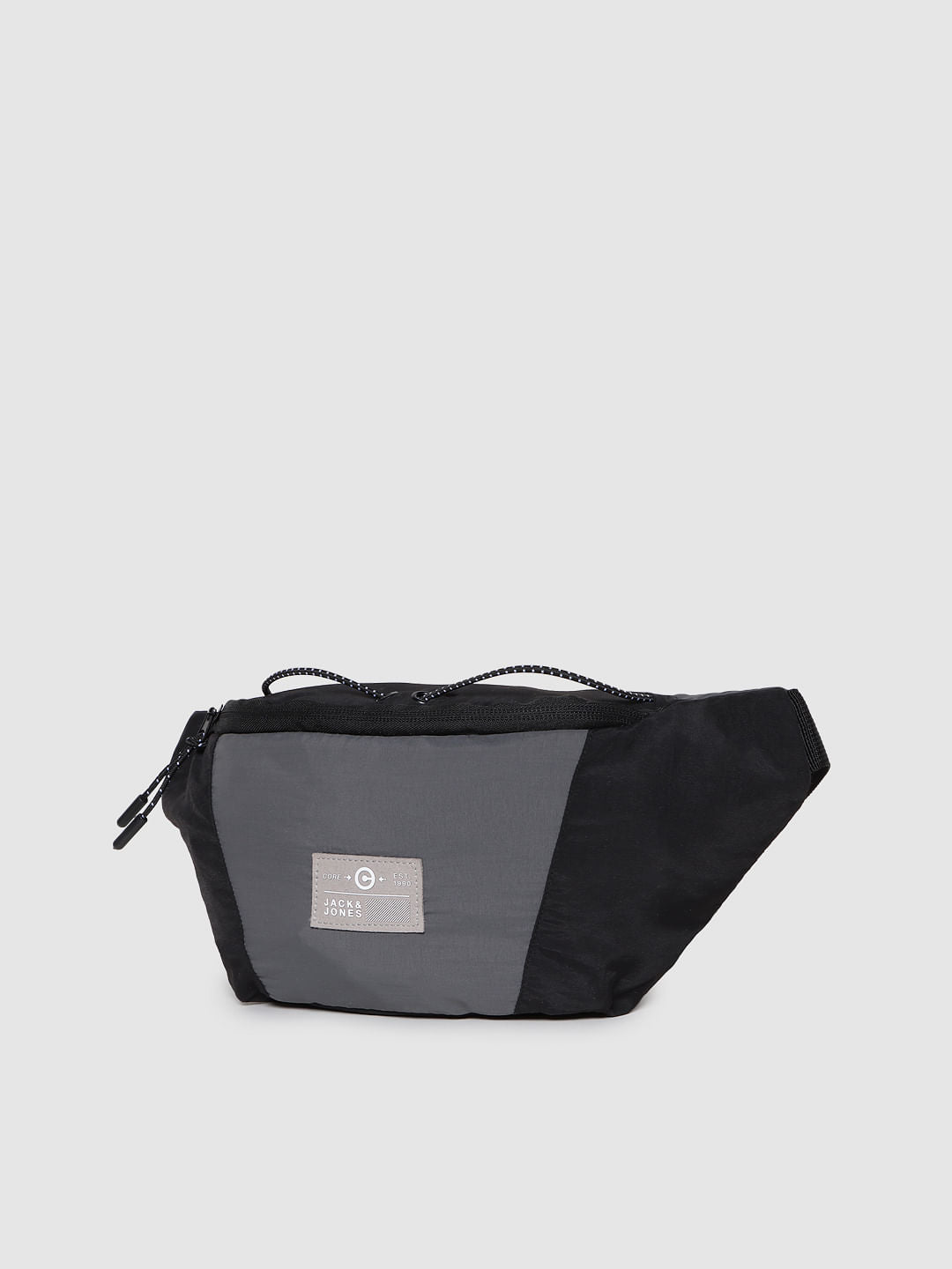 Black Logo Print Fanny Pack
