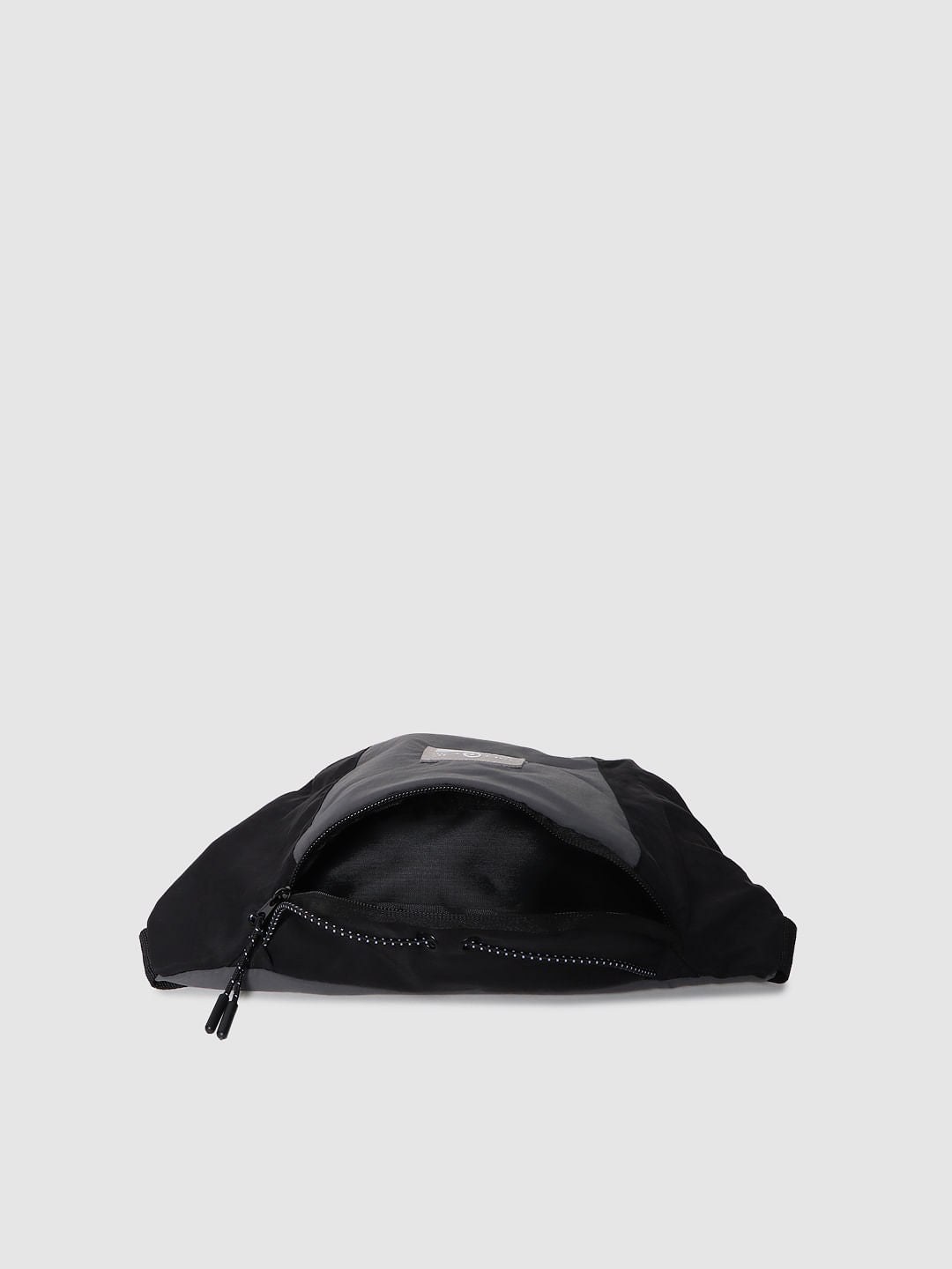 Black Logo Print Fanny Pack