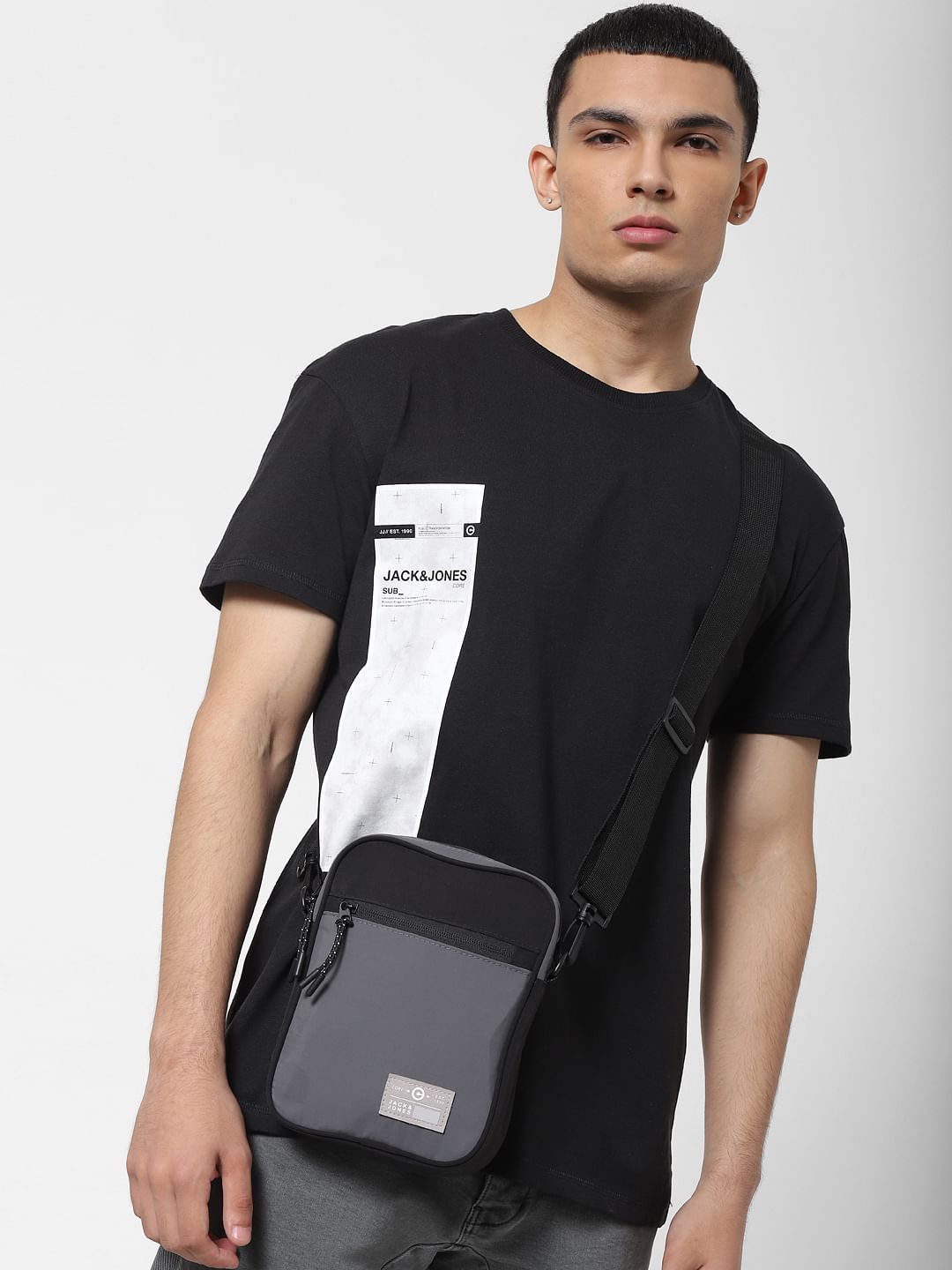 Black & Grey Sling Bag - ONE
