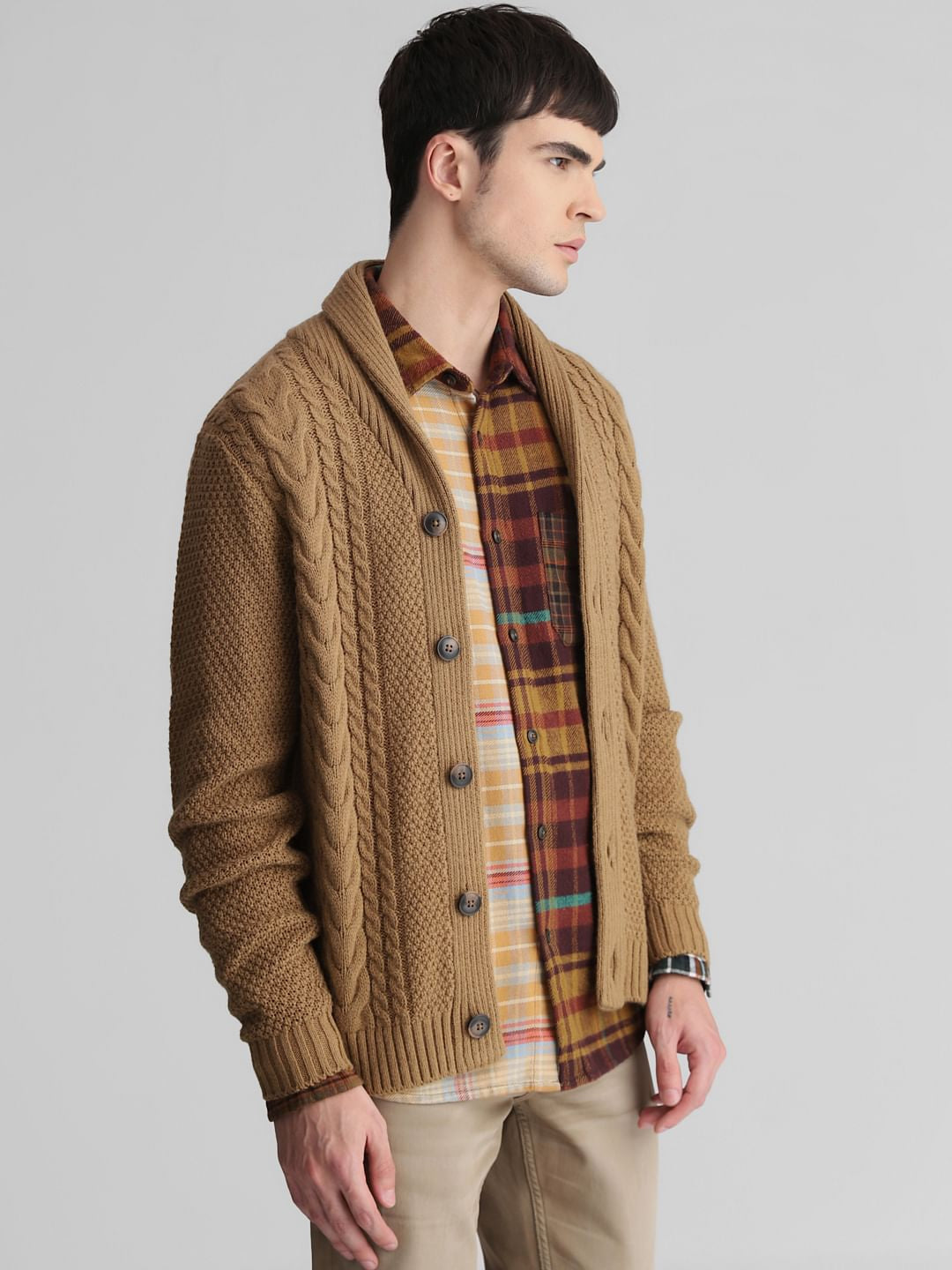 Brown Knitted Cardigan