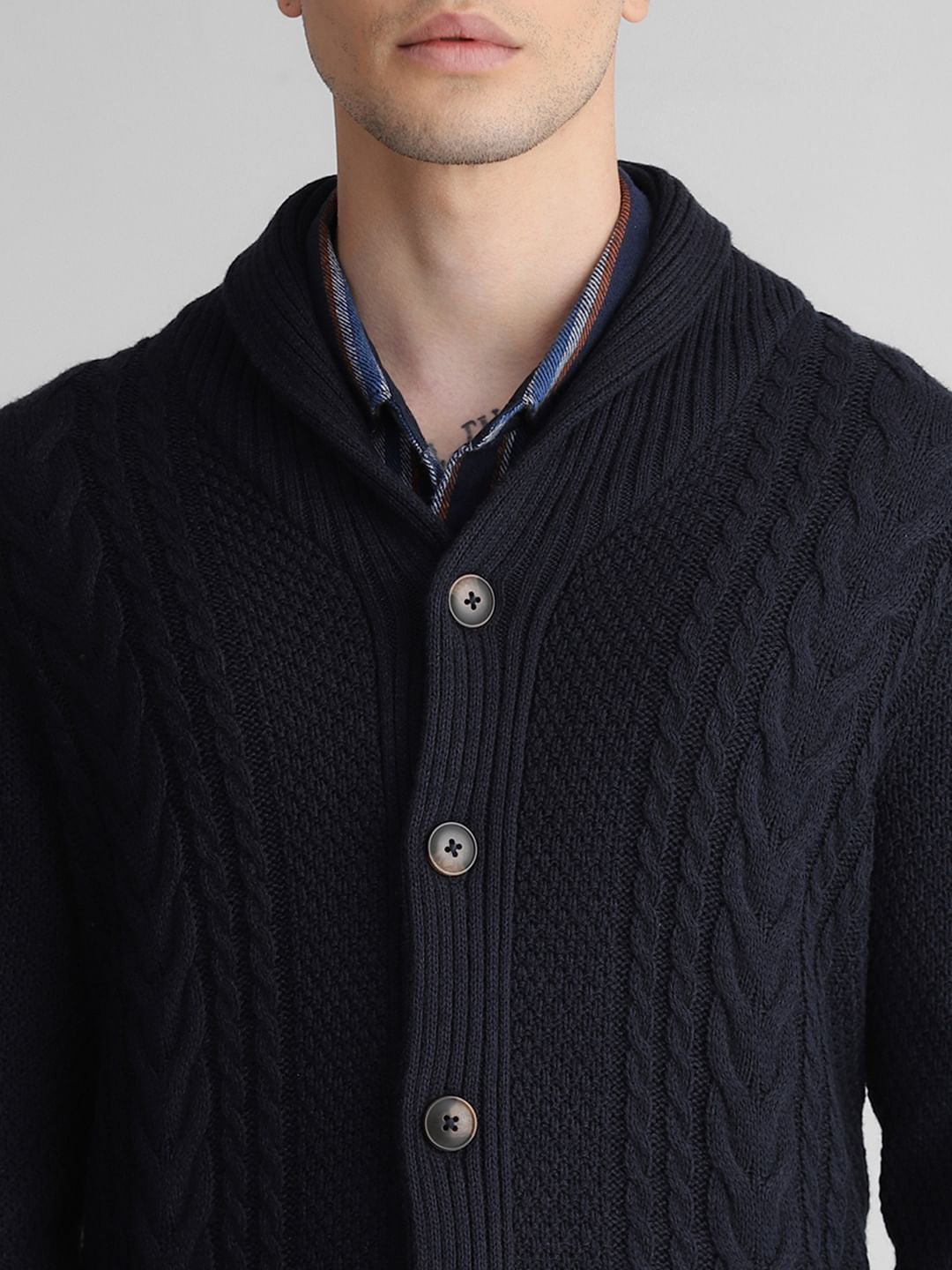 Dark Blue Knitted Cardigan