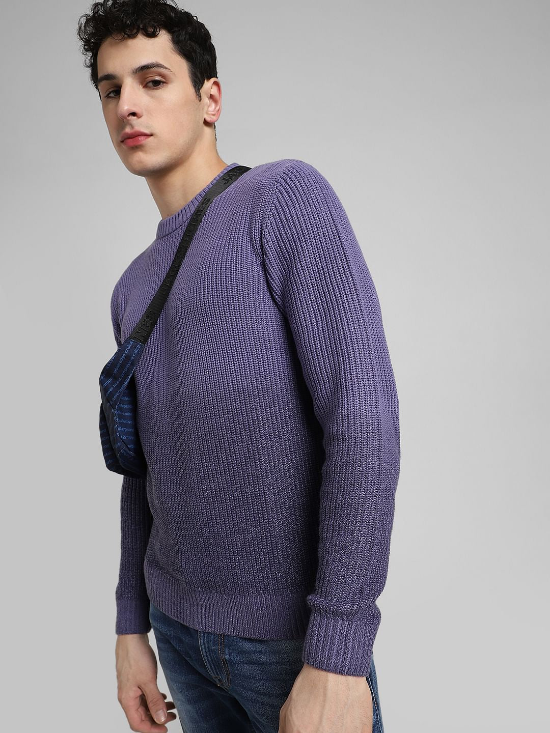 Purple Ombre Knitted Sweater - S