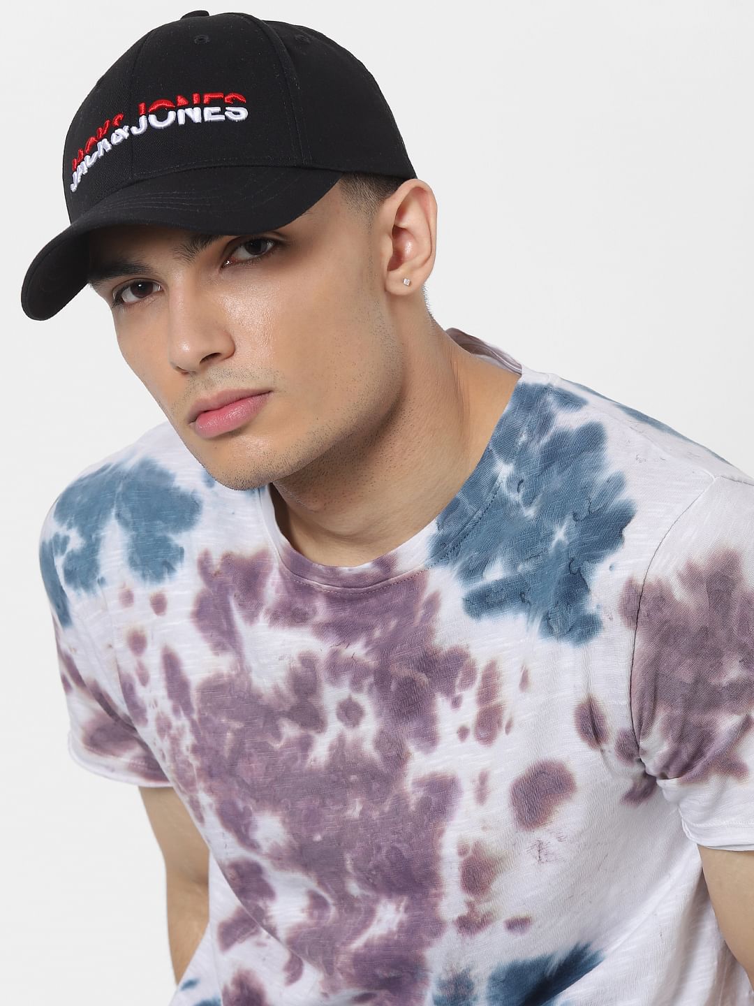 Black Logo Print Baseball Cap - ONE