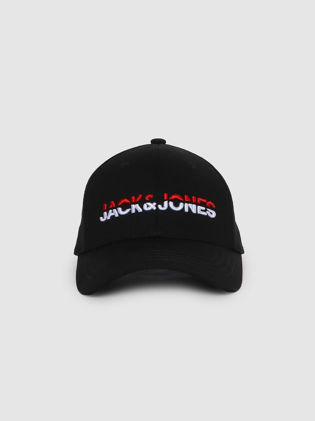 Black Logo Print Baseball Cap