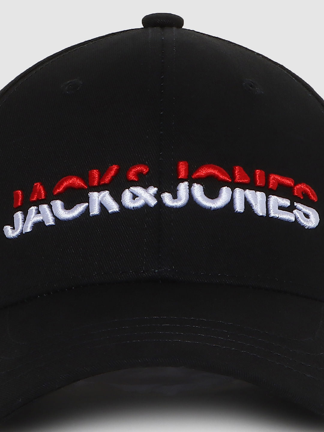 Black Logo Print Baseball Cap