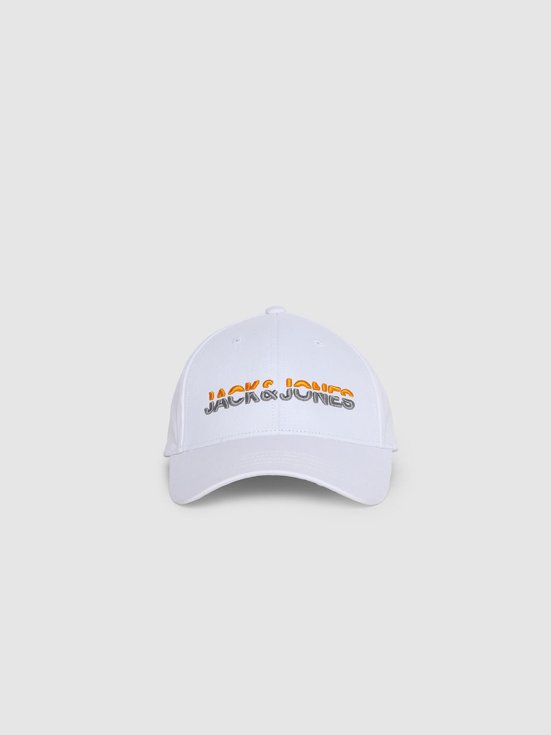 White Logo Print Baseball Cap