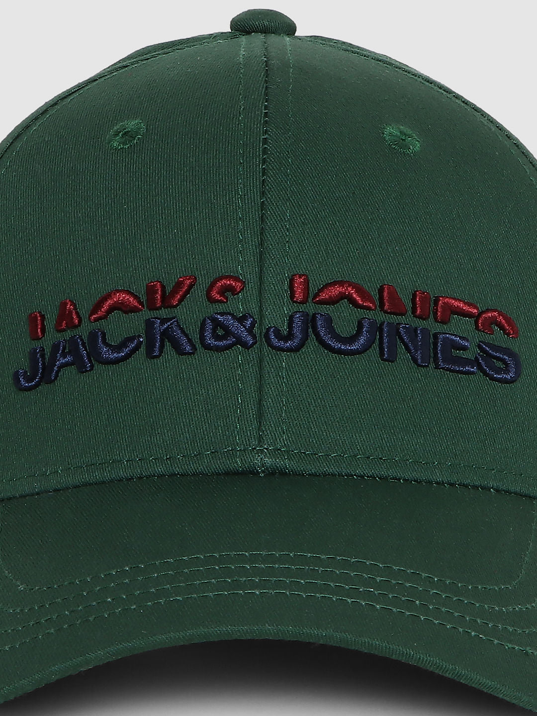 Green Logo Print Baseball Cap