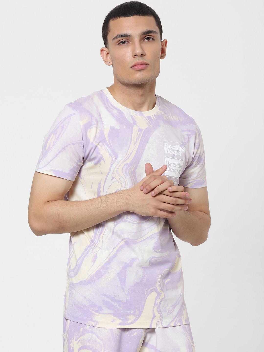 Purple Tie Dye Crew Neck T-shirt