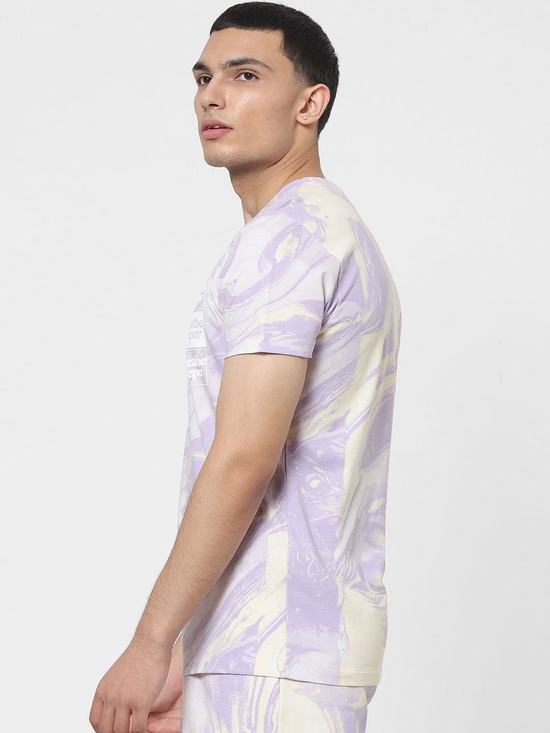 Purple Tie Dye Crew Neck T-shirt