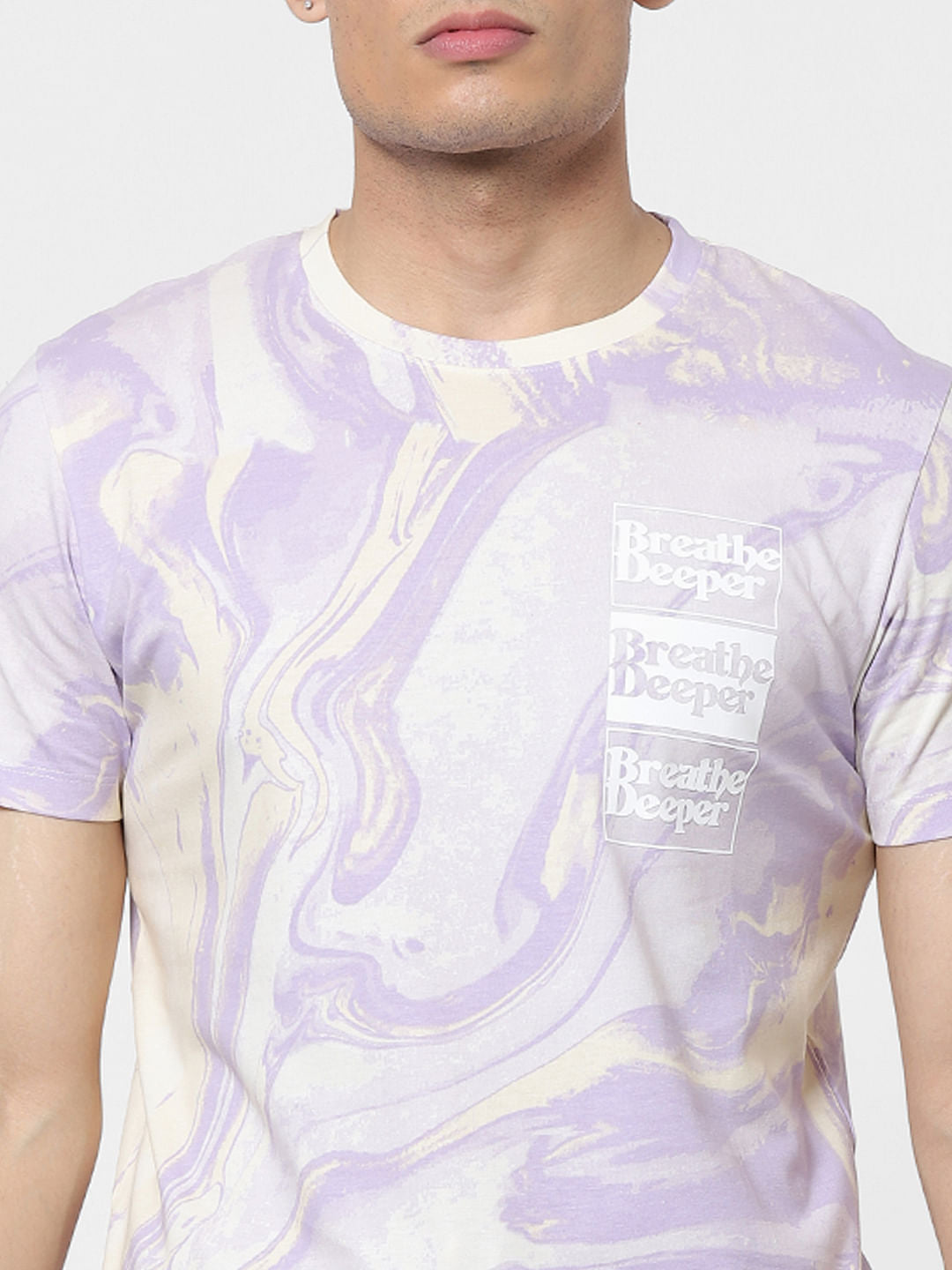 Purple Tie Dye Crew Neck T-shirt