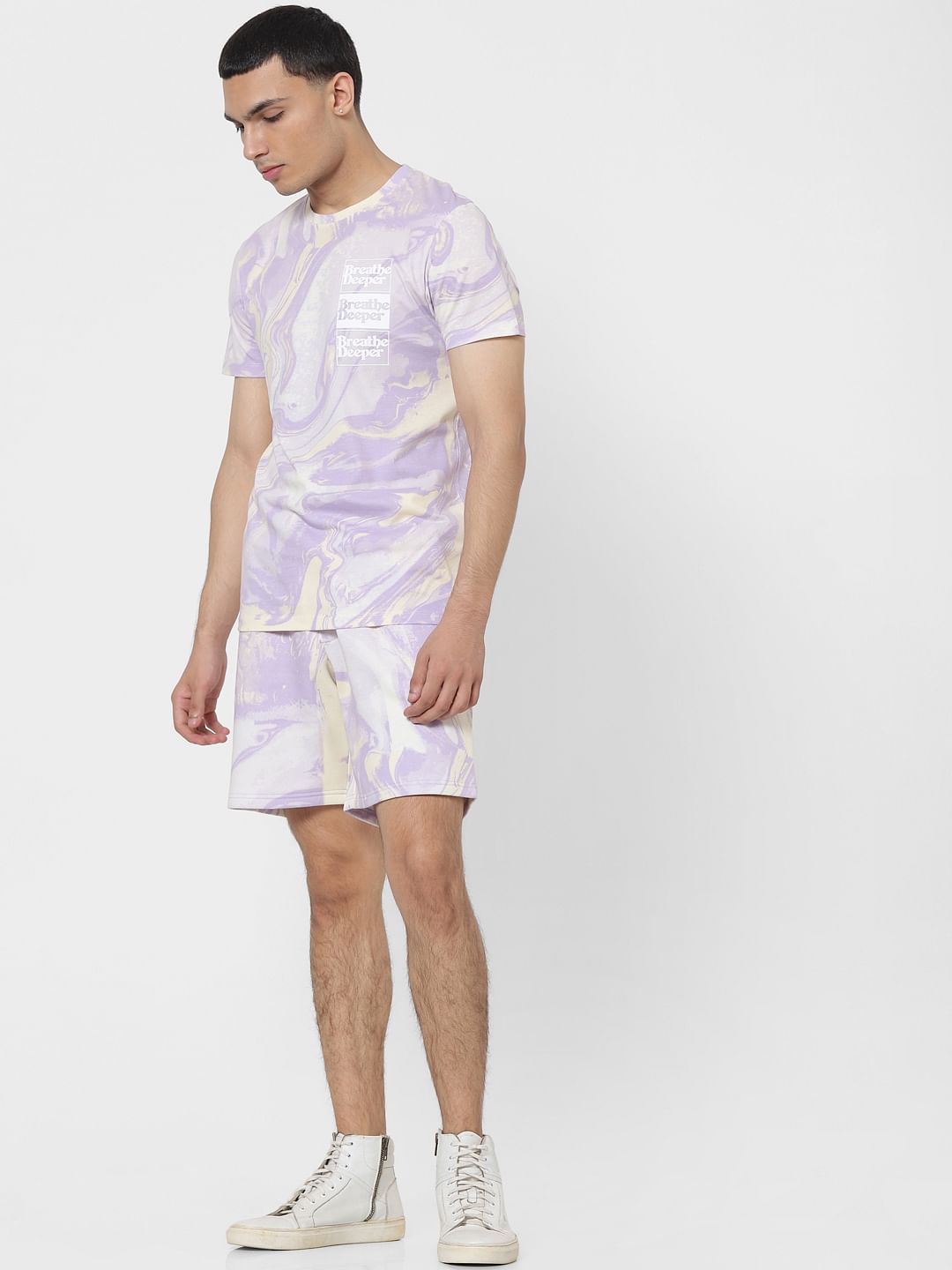 Purple Tie Dye Crew Neck T-shirt