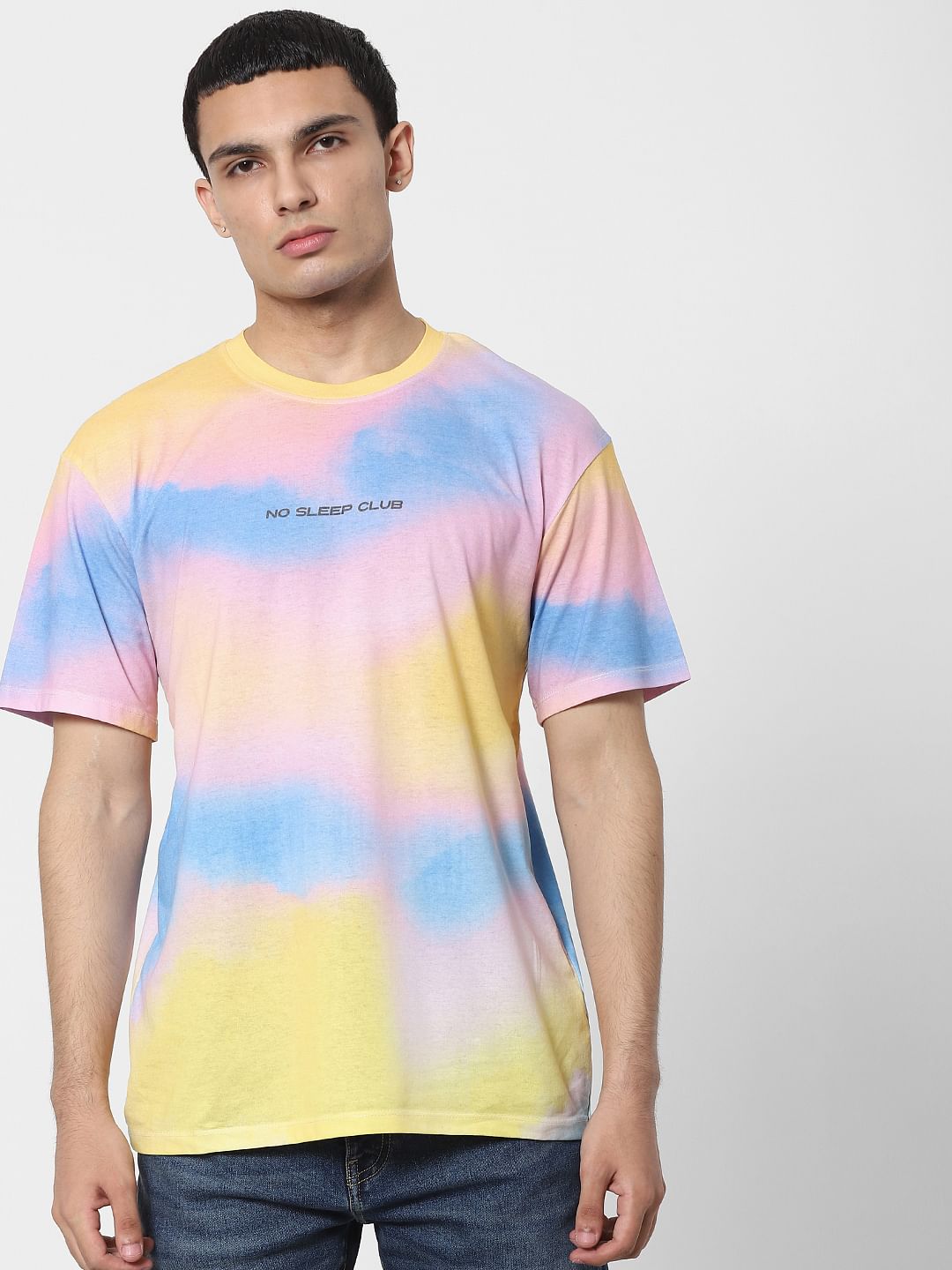 Multi-coloured Tie Dye Crew Neck T-shirt