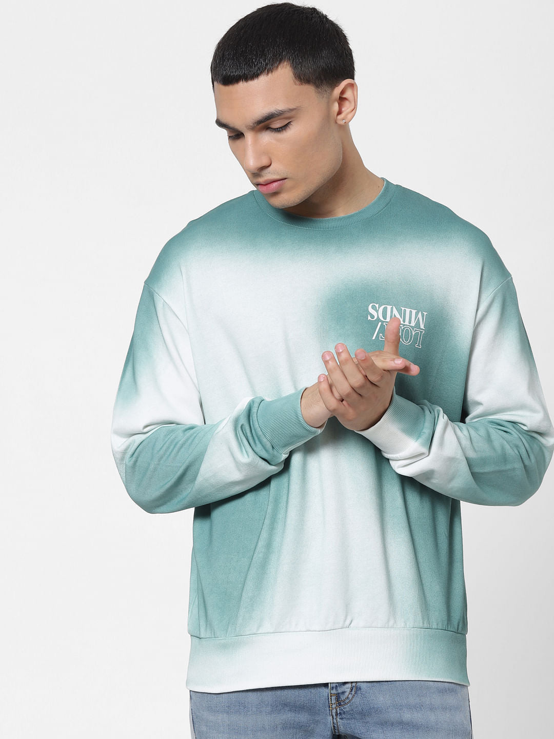 Blue Tie Dye Oversized Sweatshirt