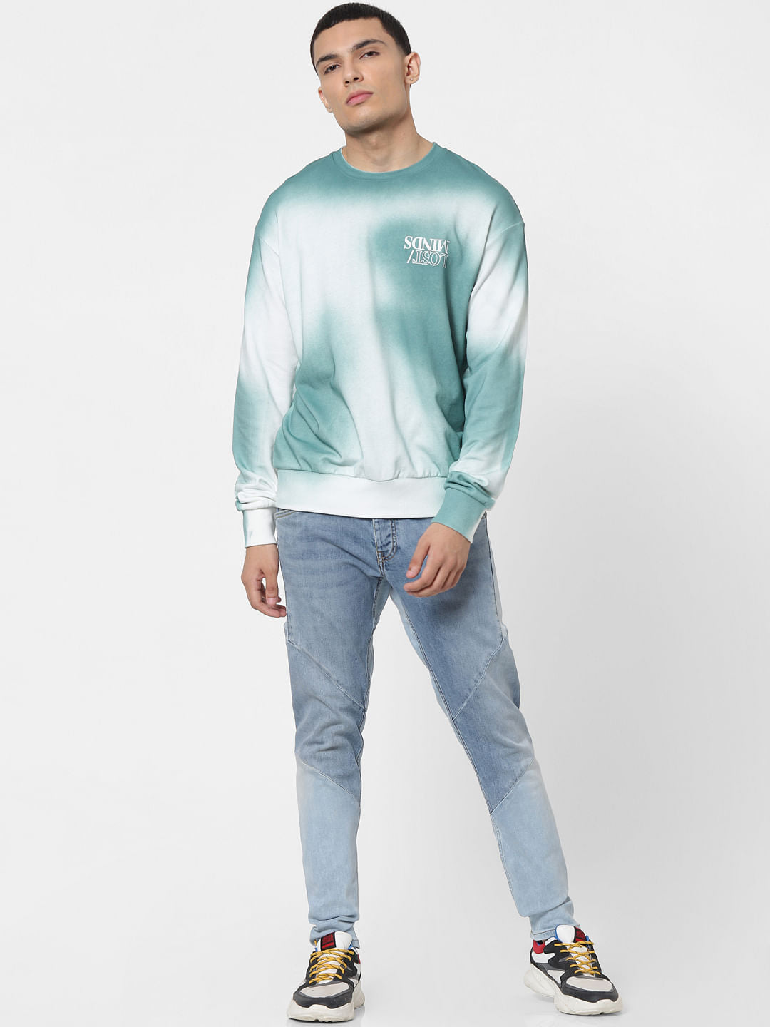 Blue Tie Dye Oversized Sweatshirt
