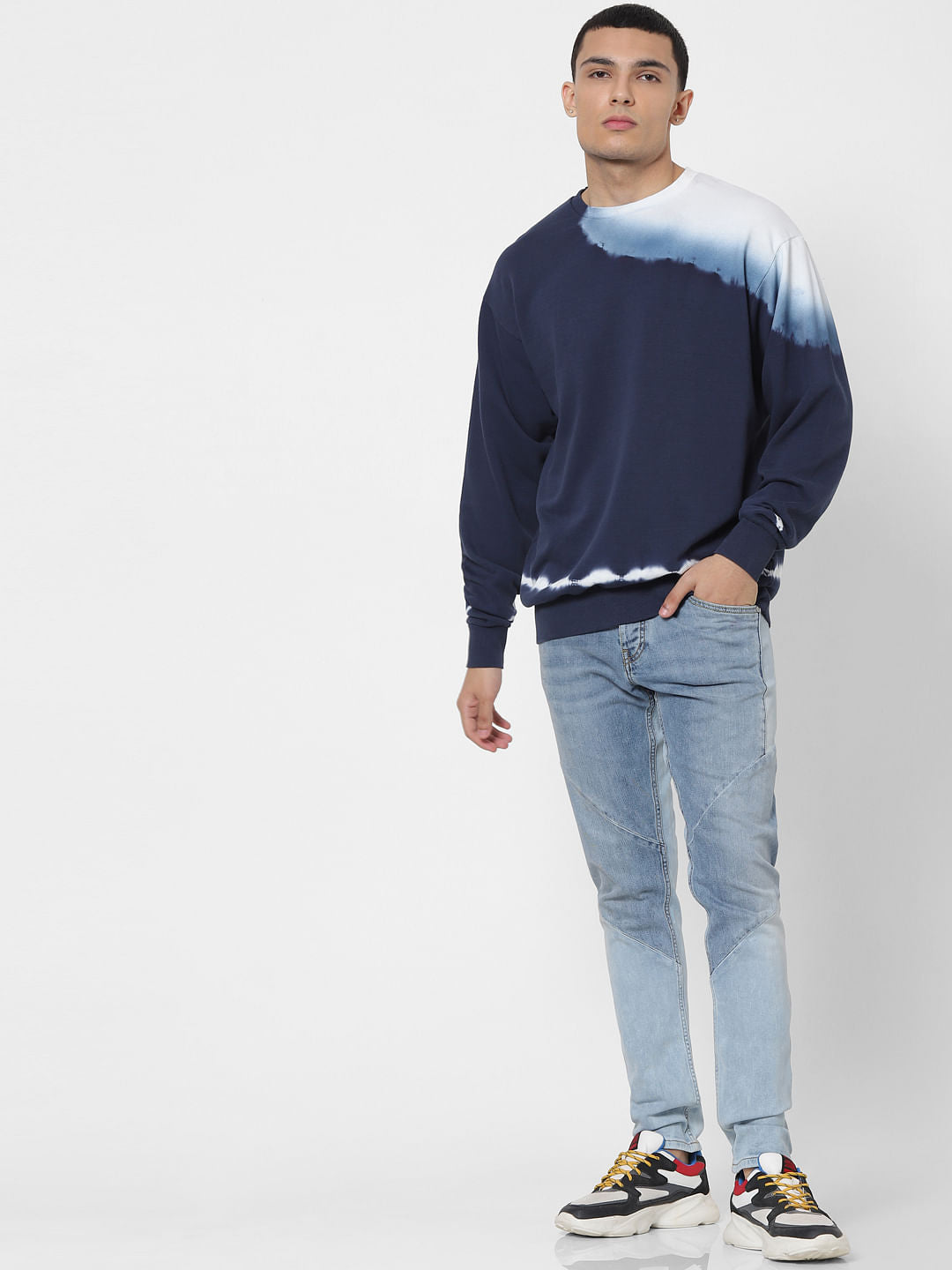 Blue Tie Dye Oversized Sweatshirt