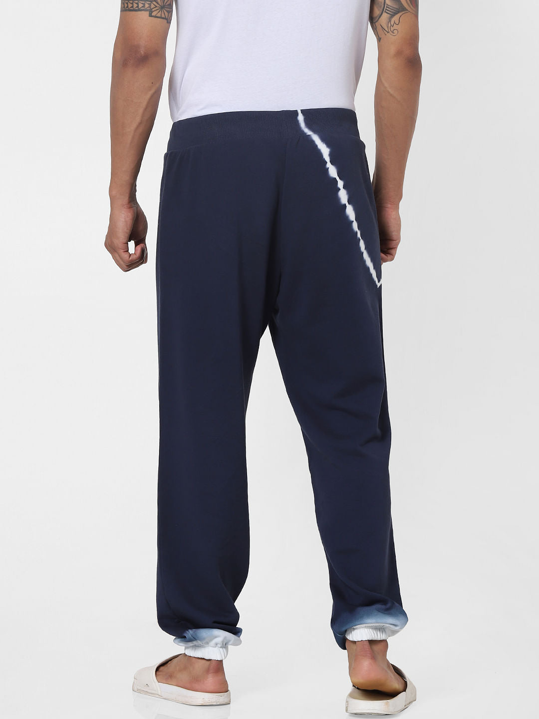 Blue Mid Rise Tie Dye Sweatpants