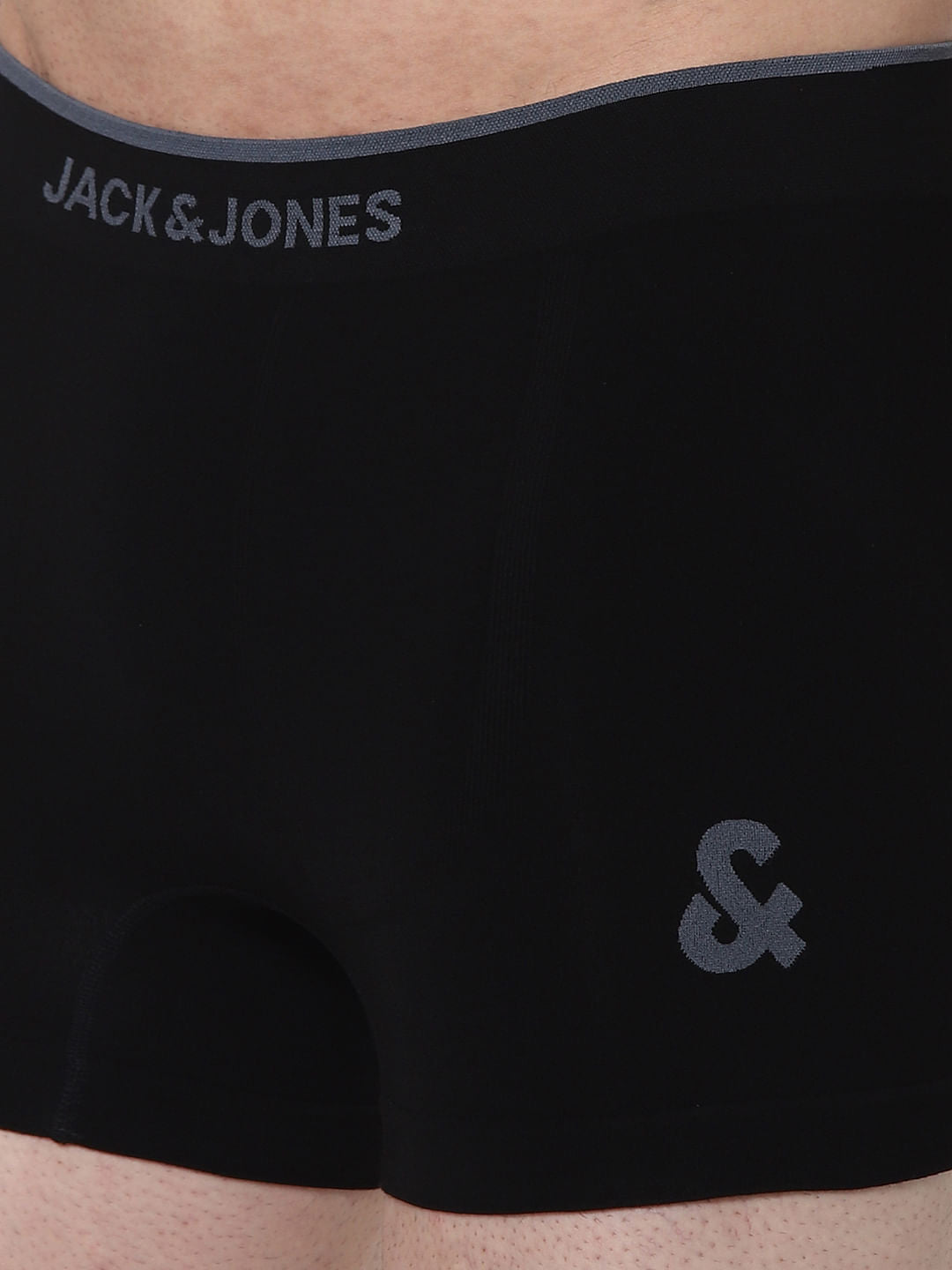 Black Logo Print Seamless Trunks