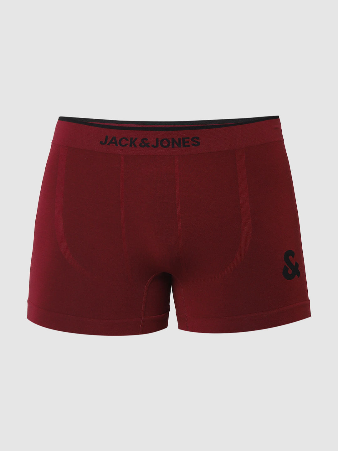 Red Logo Print Seamless Trunks