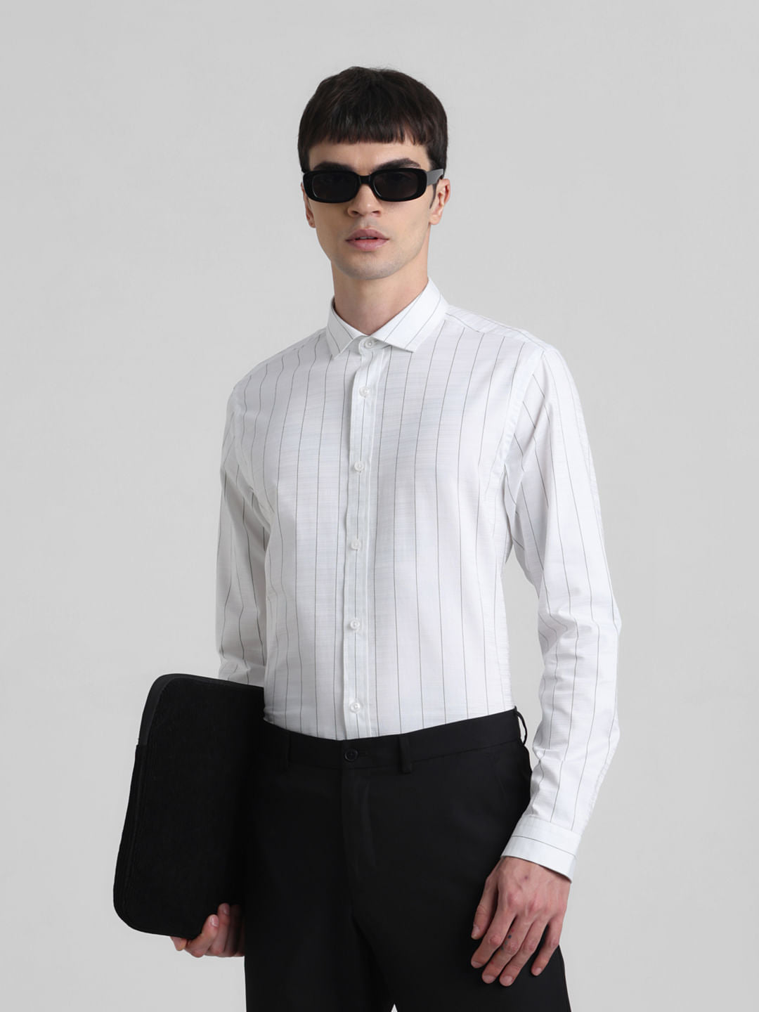 White Striped Dobby Cotton Shirt