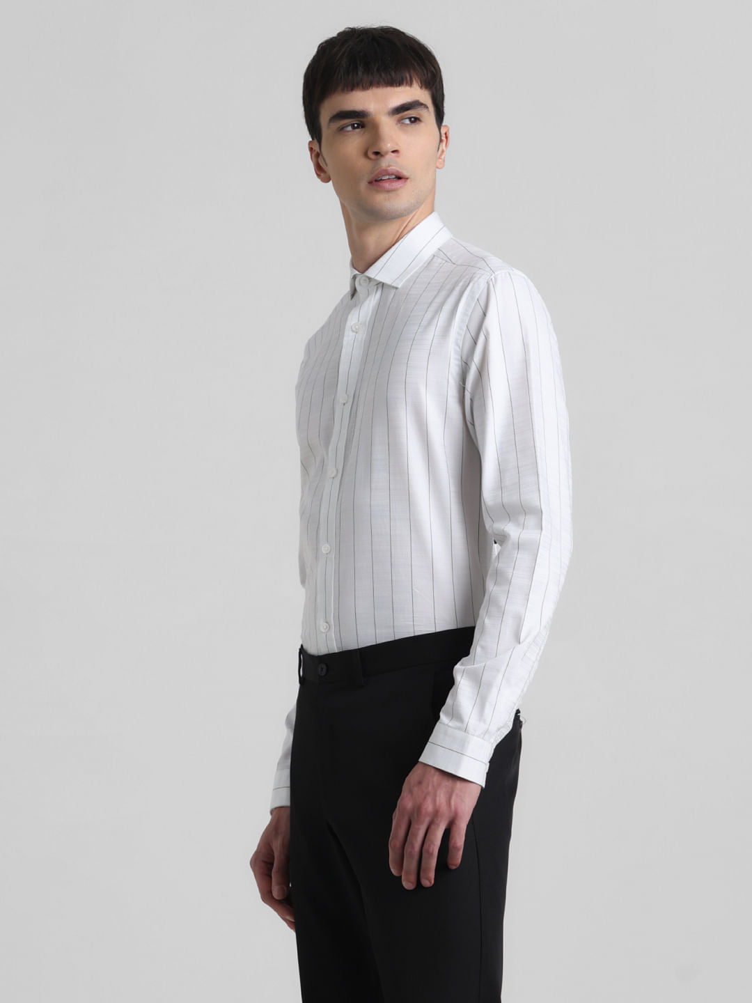 White Striped Dobby Cotton Shirt