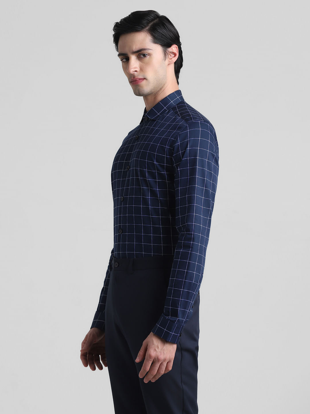 Blue Check Full Sleeves Shirt