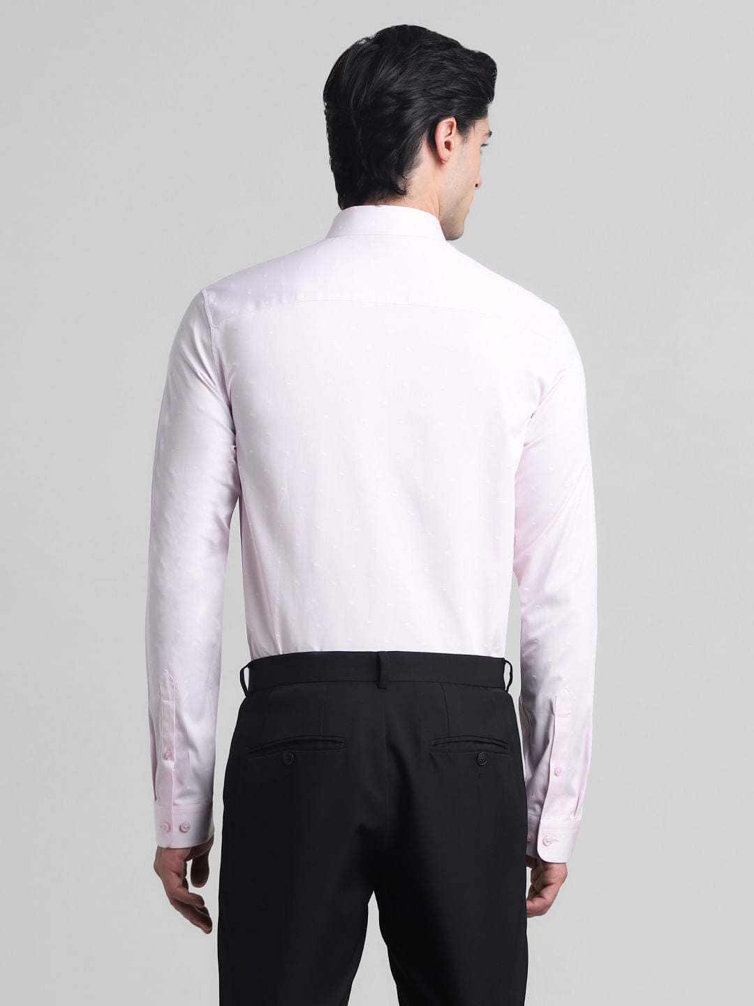 Light Pink Dobby Full Sleeves Shirt