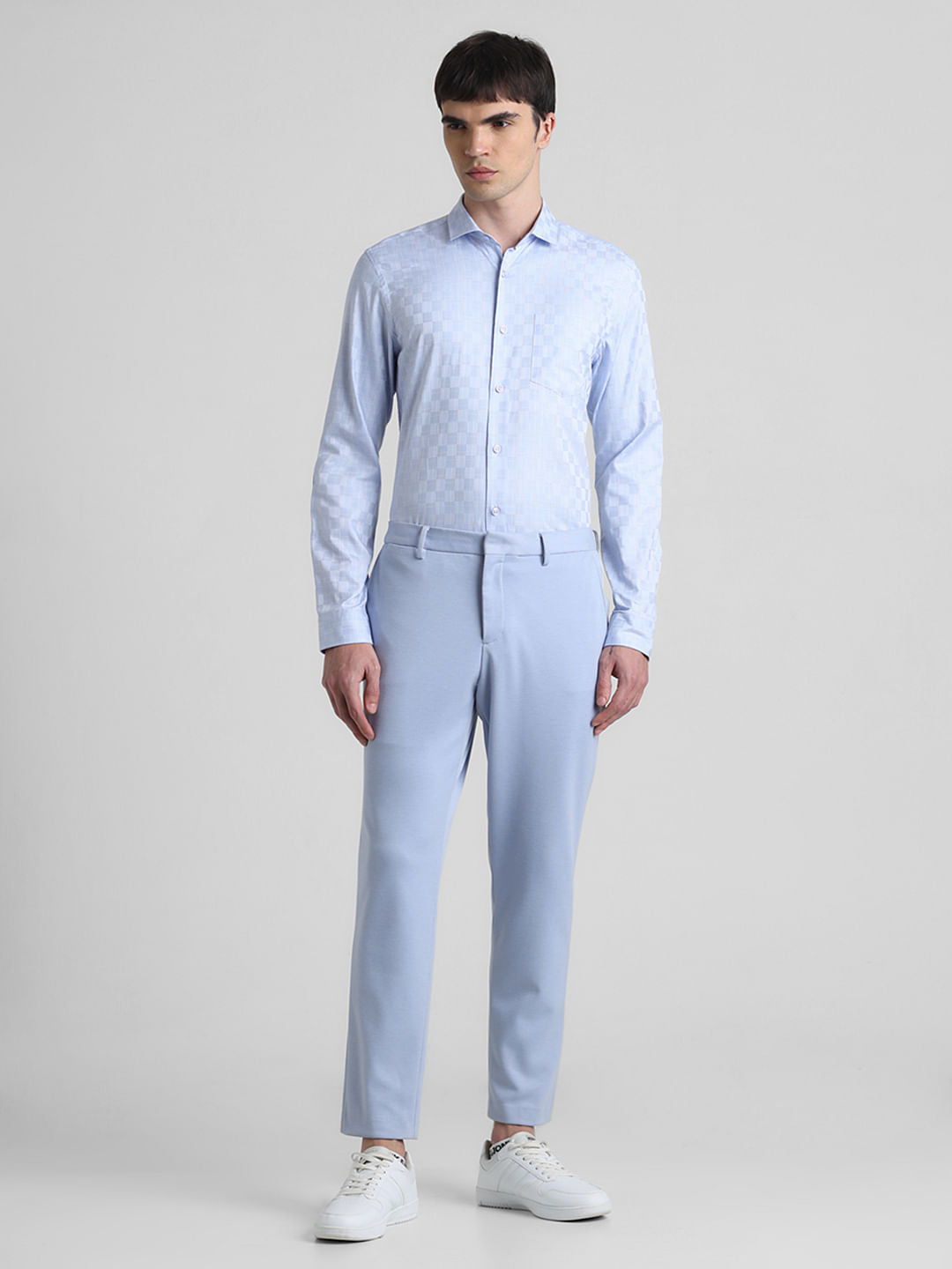 Blue Dobby Full Sleeves Shirt