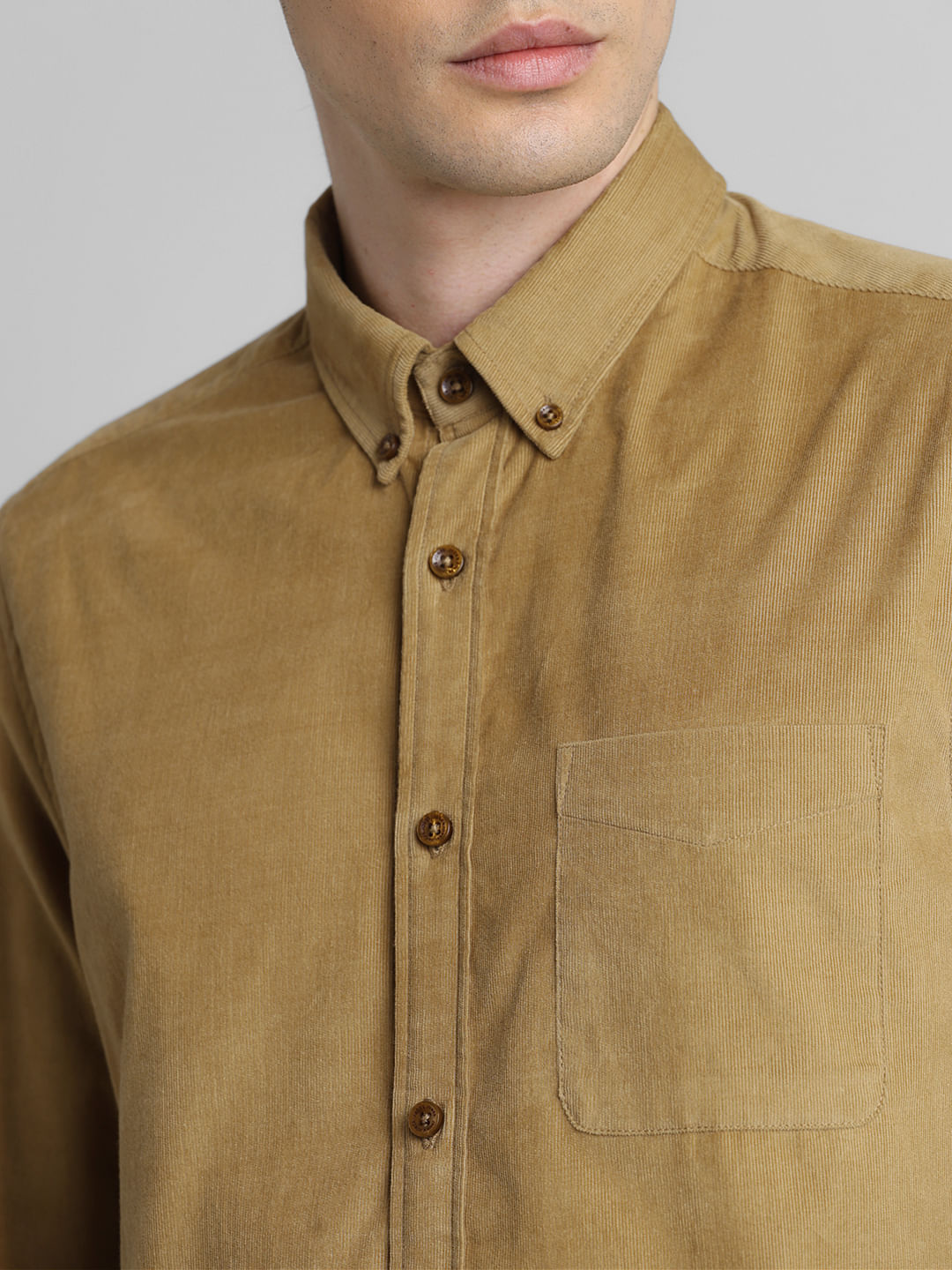 Brown Corduroy Full Sleeves Shirt