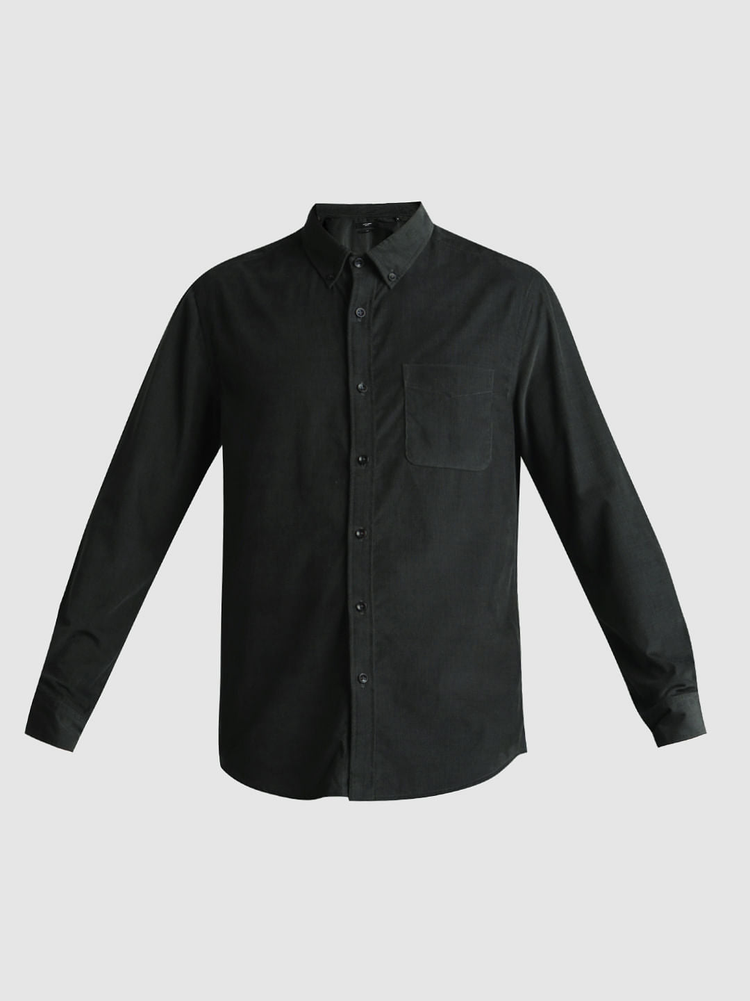 Dark Green Corduroy Full Sleeves Shirt