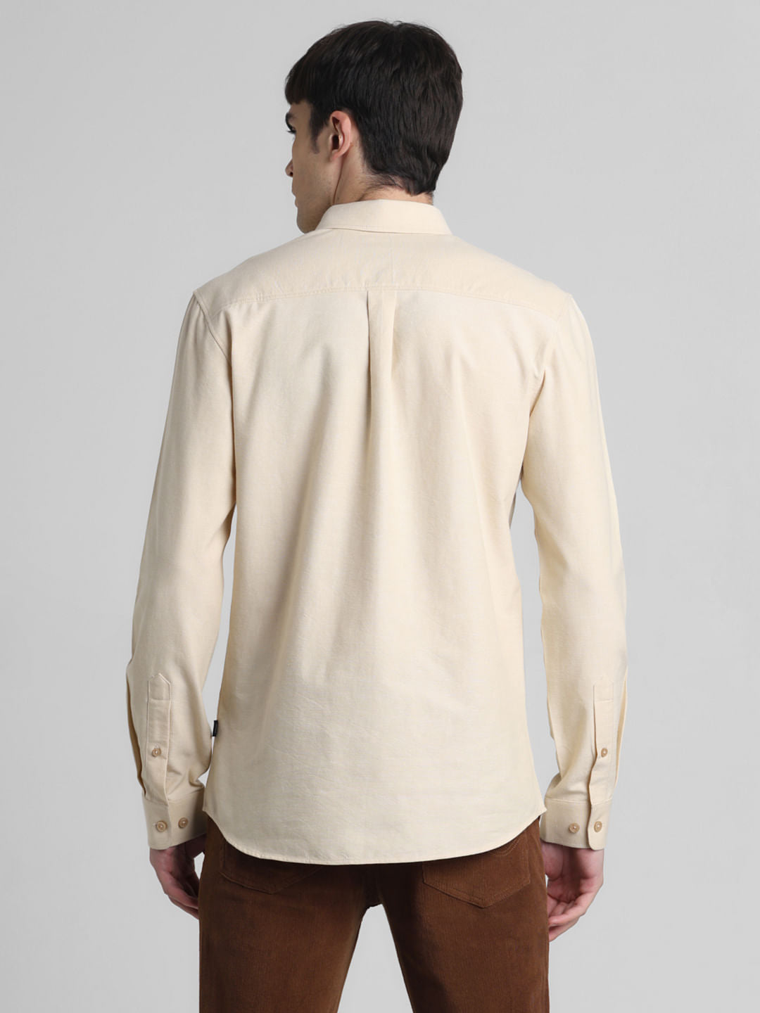 Light Brown Oxford Full Sleeves Shirt