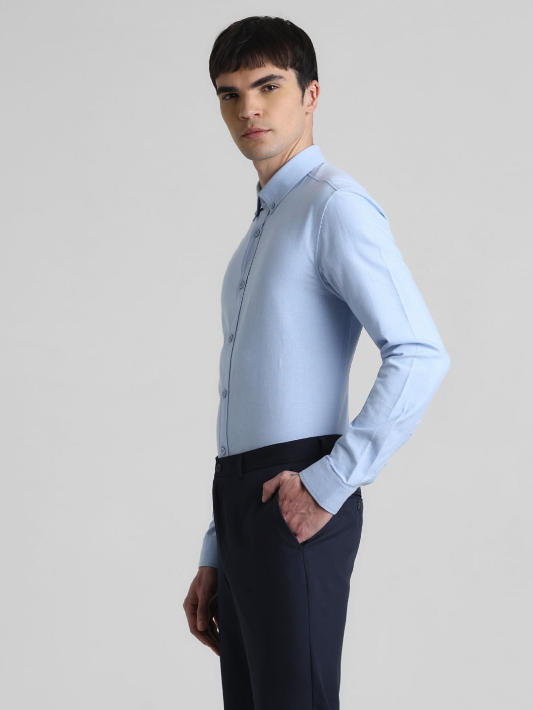 Blue Oxford Full Sleeves Shirt