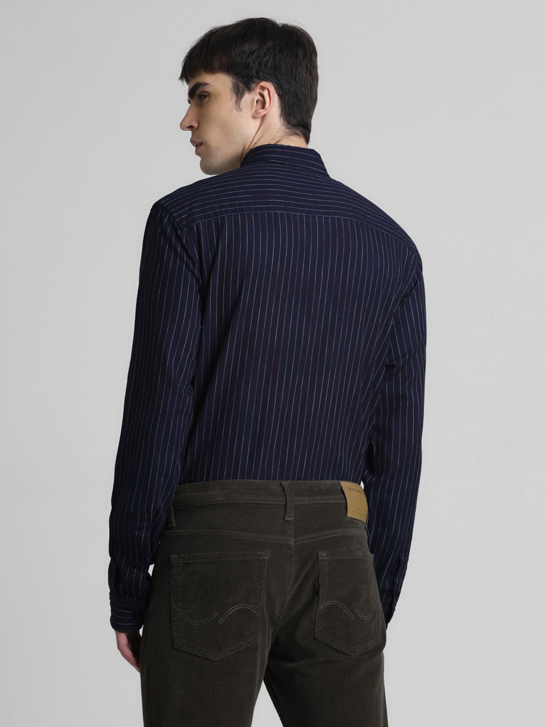 Blue Striped Full Sleeves Shirt