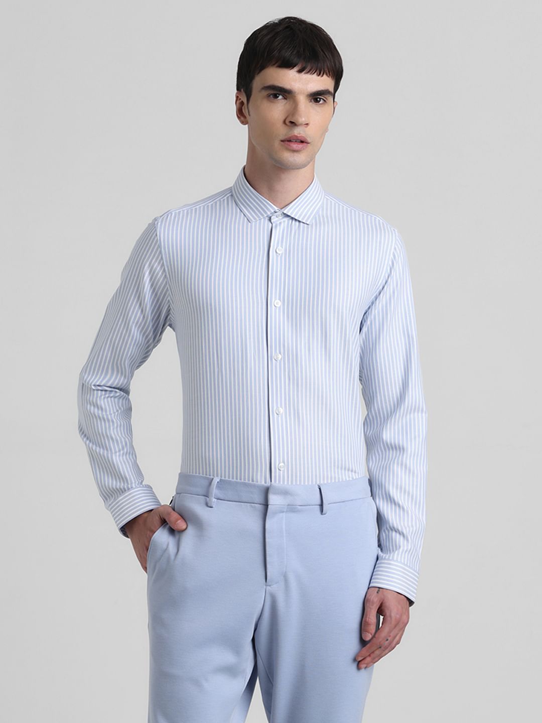 White Striped Full Sleeves Shirt