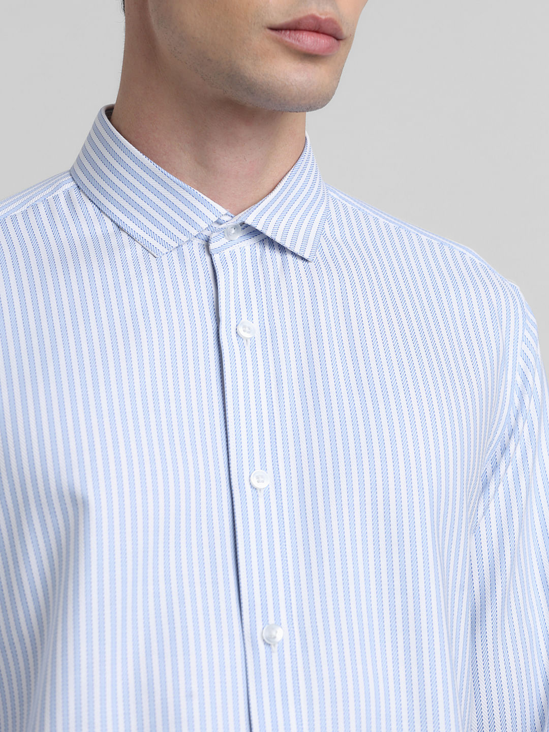 White Striped Full Sleeves Shirt
