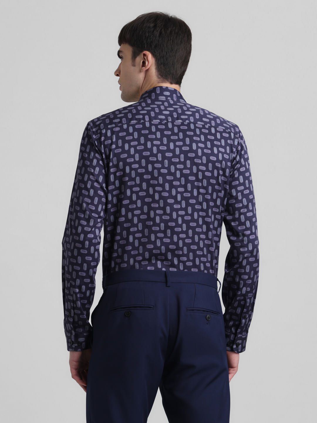 Dark Navy Abstract Print Shirt