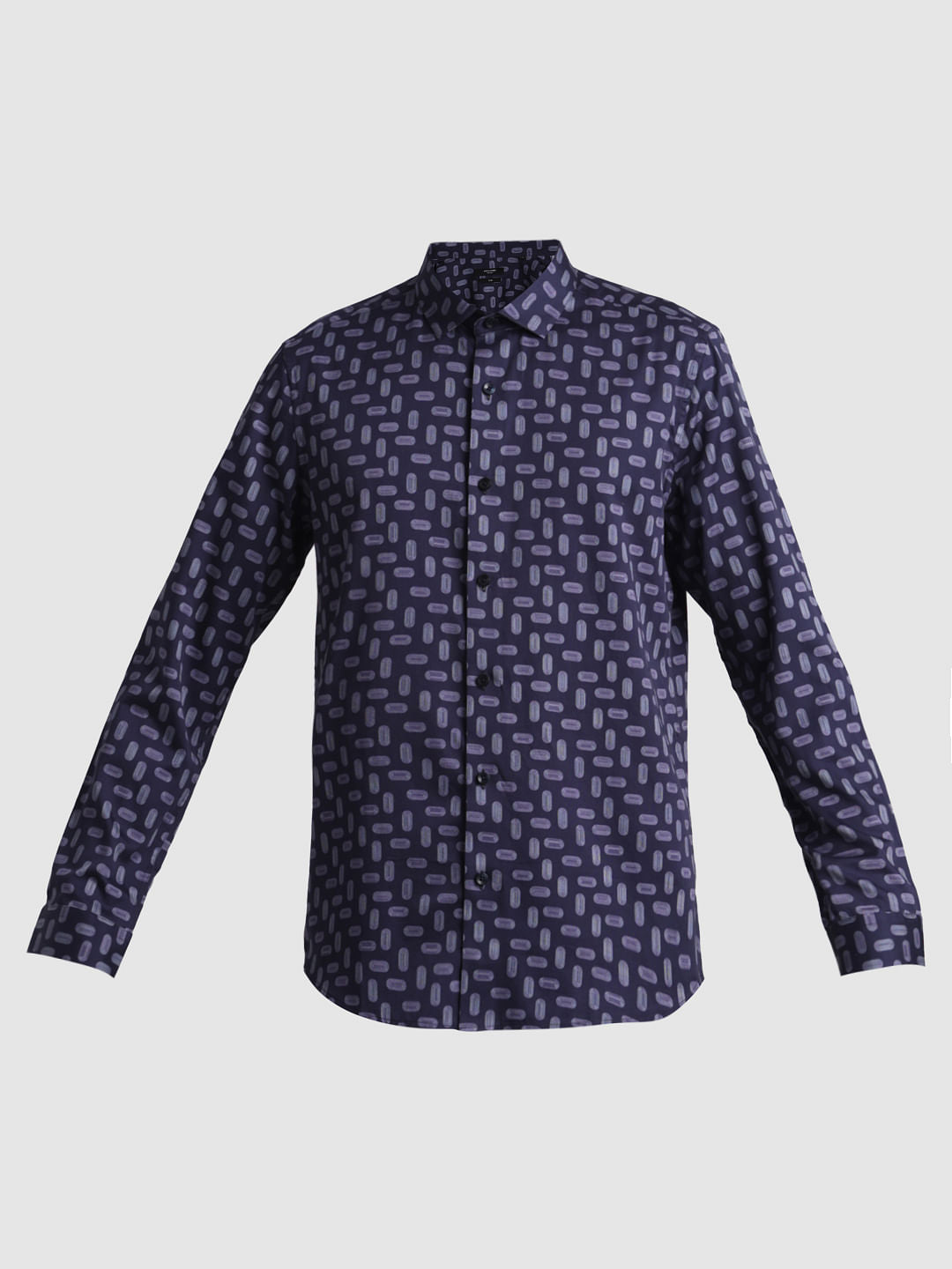 Dark Navy Abstract Print Shirt