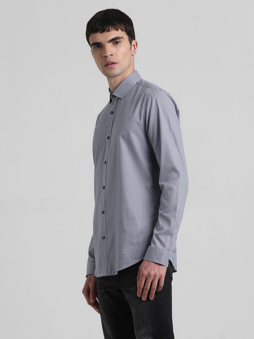 Blue Printed Full Sleeves Shirt